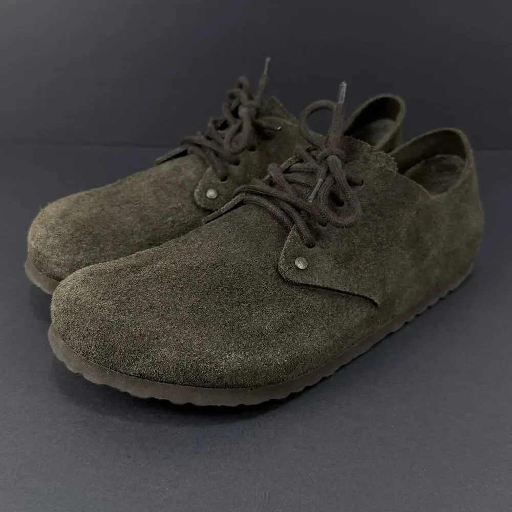 Birkenstock Maine Brown Suede Lace Up Clog Shoes EU 40 US 7.5M 9.5W Comfort